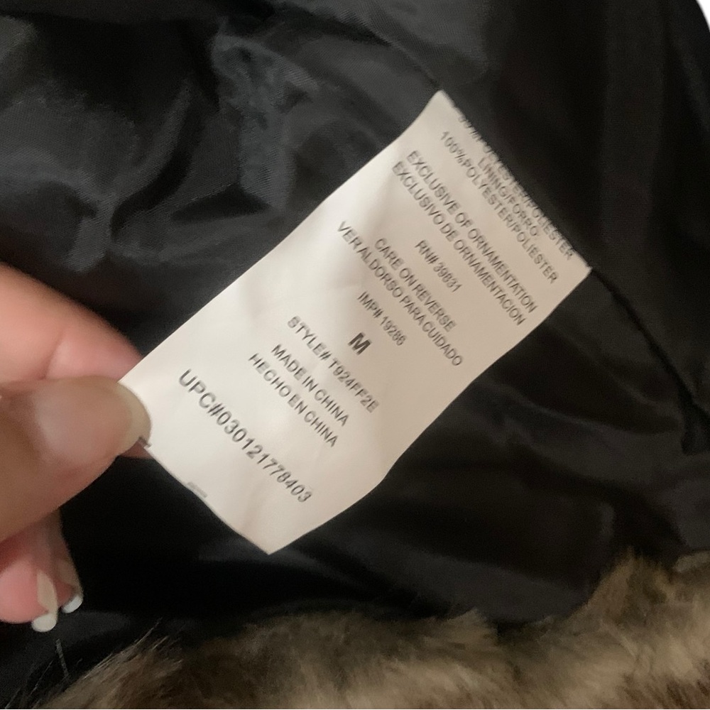 Jolt Faux Fur Jacket with Black Bow - Picture 5 of 6